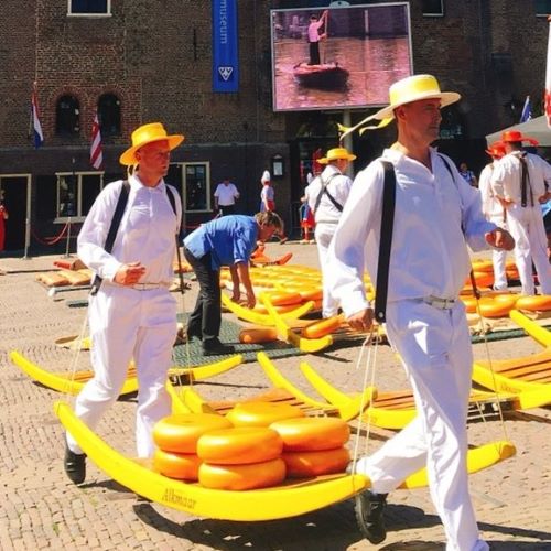 オランダ　アルクマール　世界最大のチーズ市